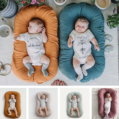 Nido Portátil para Bebé - Cuna de Algodón Premium con Almohada Integrada