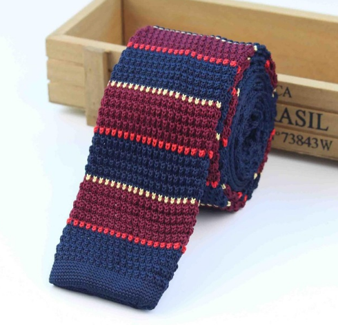 Corbata Tejida Delgada a Rayas para Hombre - Diseño Moderno y Sofisticado - Image 14