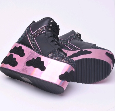 Zapatos Plataforma con Lentejuelas Negras - Estilo Cloud YRU - Image 4