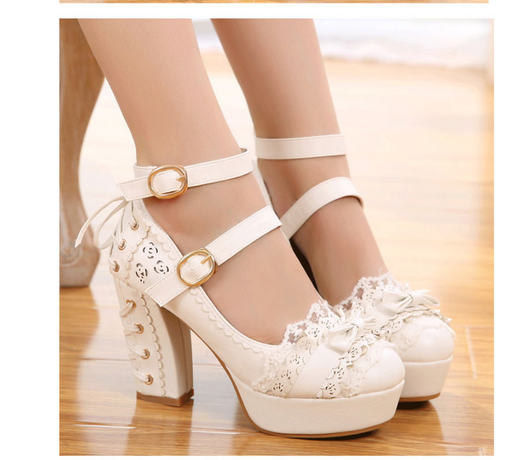 Zapatos Mary Jane de Tacón Alto Princesa Japonesa Otoño Impermeables con Lazo - Image 8