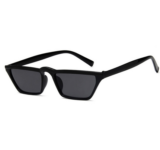 White flat top sunglasses with dark square lenses and a black accent line along the top of the frame. - Image 5