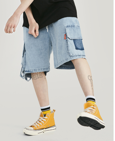 Shorts de Mezclilla con Hebilla y Cinta Ajustable para Hombre