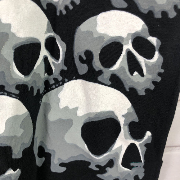 Camiseta Rap Rock Calavera Densa Manga Corta