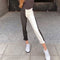 Jeans Talle Alto Patchwork Blanco y Negro para Mujer