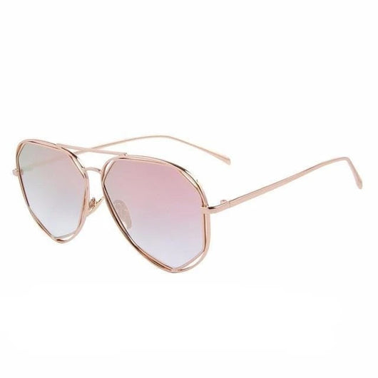 Black aviator-style sunglasses with dark gray polarized lenses and a unique double-rim frame on a white background.