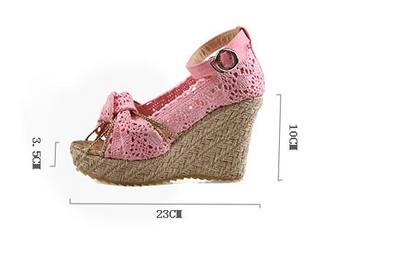 Sandalias de cuña con encaje elegante - Image 9