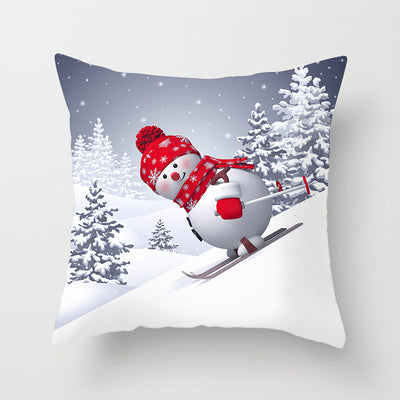 Funda de Almohada Navideña Muñeco de Nieve Tono Melocotón - Image 14