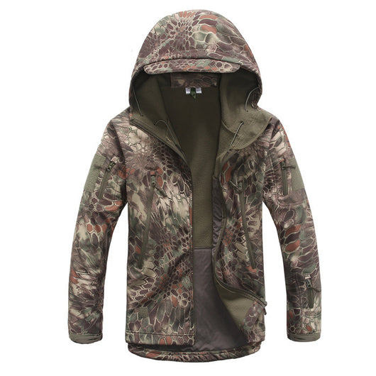 Chaqueta Impermeable Camuflaje Shark Skin con Capucha y Forro Polar - Image 10