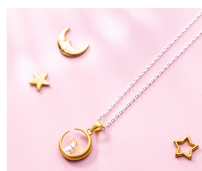 Collar Plata 925 Conejo Luna Mori - Dije Clavícula Corto Regalo - Image 4