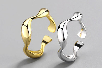 Anillo Ondulado Dorado Brillante - Accesorio de Personalidad - Image 17
