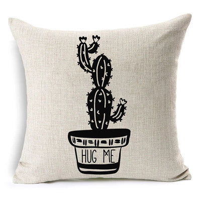 Funda de Almohada Decorativa con Letras en Blanco y Negro - Image 26