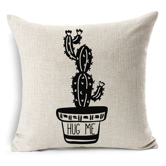 Funda de Almohada Decorativa con Letras en Blanco y Negro - Image 26