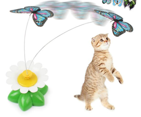Juguete Giratorio Automático para Mascotas con Flores