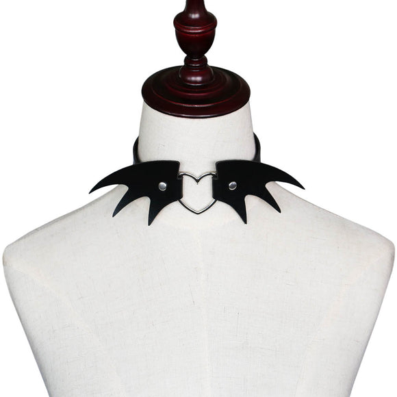 Collar Gótico Punk de Cuero PU - Estilo Devil Clavícula