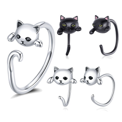 Set de Anillos Piercing Boca de Gatito Adorable - Image 5