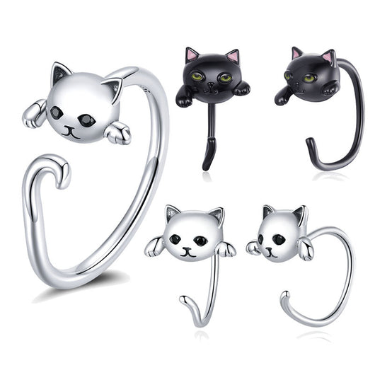 Set de Anillos Piercing Boca de Gatito Adorable - Image 5