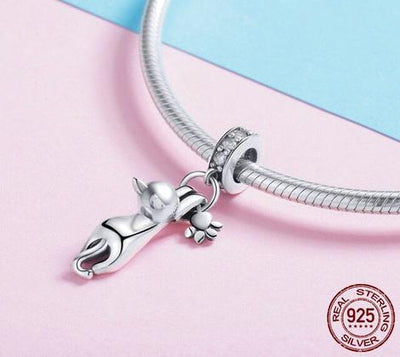 Cuentas Sueltas de Plata Esterlina S925 Gato Adhesivo - Accesorios DIY para Joyería Artesanal - Image 2