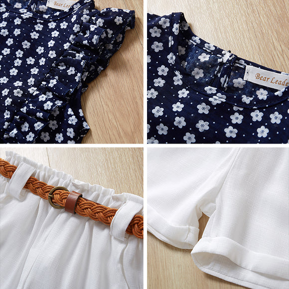 Conjunto Infantil Fashionable: Blusa Manga Corta + Shorts