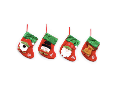 Set de Calcetines Navideños con Adornos Santa y Árbol - Bolsa de Regalo - Image 3