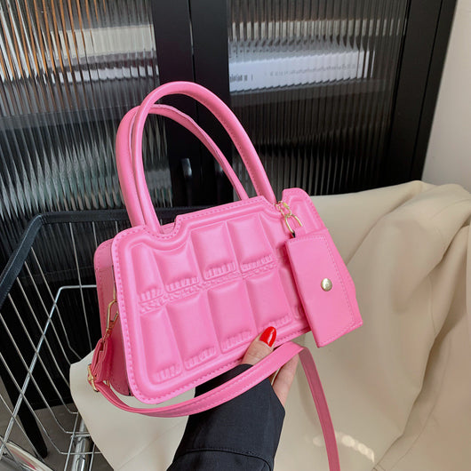 Bolsa de Hombro Multicolor con Textura Grid y Billetera - Tote Elegante para Mujer - Image 13