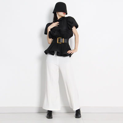 Blusa Princesa con Volantes y Solapa Simple - Image 2