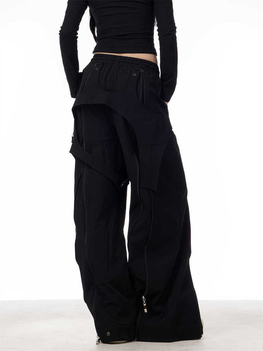 Pantalones Anchos de Patchwork para Mujer - Diseño Casual y Versátil - Image 6