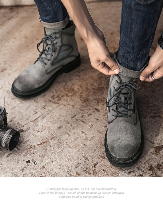 Botas Martin de Cuero para Hombre - Estilo Británico Versátil Otoño Invierno - Image 15