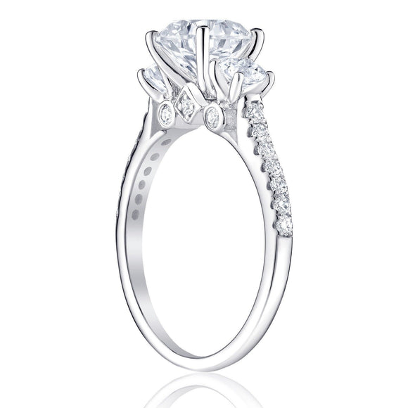 Anillos de Diamante Zircón Redondo Triple