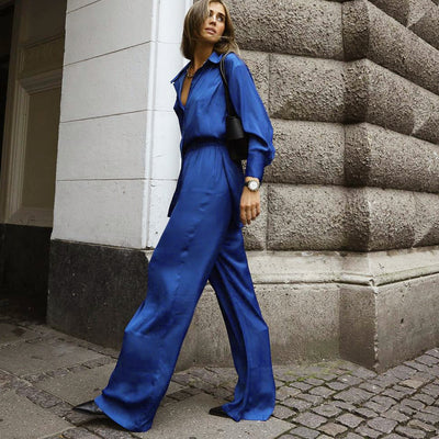 Conjunto de Dos Piezas: Blusa Azul y Pantalón Largo Dinklein - Image 3