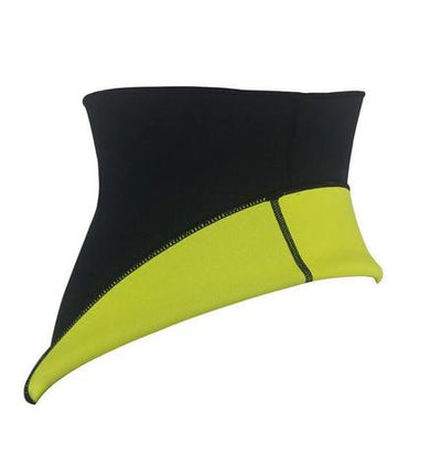 Black and neon yellow waist trainer with visible stitching, designed for core compression and workout support. - Image 4