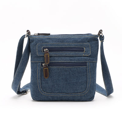 Bolsa de Mezclilla Casual para Mujer - Múltiples Bolsillos y Cierres - Image 9