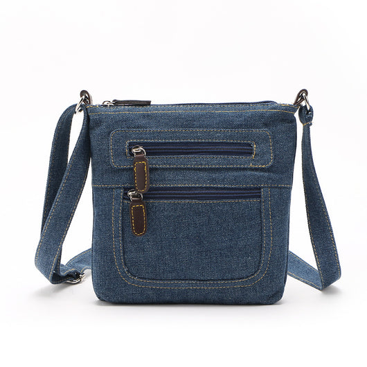Bolsa de Mezclilla Casual para Mujer - Múltiples Bolsillos y Cierres - Image 9