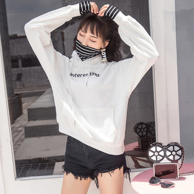 Sudadera Cuello Alto Rayas Harajuku Oversized para Mujer - Estilo K-pop Otoño - Image 3