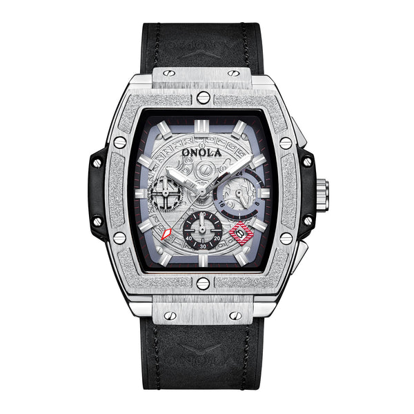 Reloj Multifuncional para Hombre con Correa de Cuero Genuino Resistente al Agua - Image 3