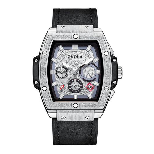 Reloj Multifuncional para Hombre con Correa de Cuero Genuino Resistente al Agua - Image 3