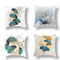 Funda de Almohada Terciopelo Melocotón con Estampado Ginkgo