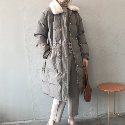 Chaqueta Larga de Algodón con Cuello de Piel de Conejo y Cintura Ajustable - Image 18