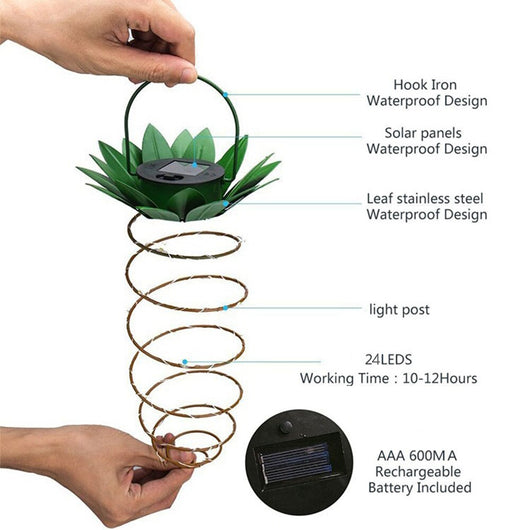 Lámpara Solar Decorativa Piña LED Impermeable para Jardín - Image 4