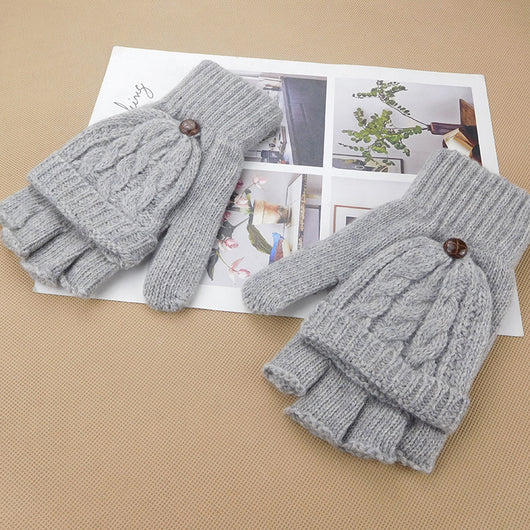 Guantes Tejidos Coreanos de Invierno - Cinco Dedos Semiabiertos para Estudiantes - Image 13