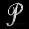 English letter brooch with diamonds P