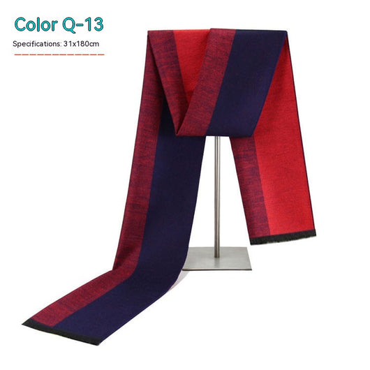 Bufanda de Invierno Rayada en Cashmira Artificial para Hombre - Image 13