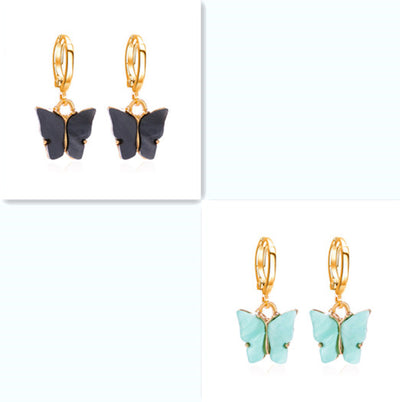 Aretes Mariposa Acrílicos Multicolores para Mujer - Image 9