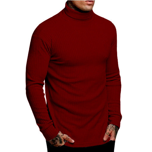 Suéter Cuello Alto con Detalle Retorcido y Rayas - Image 12