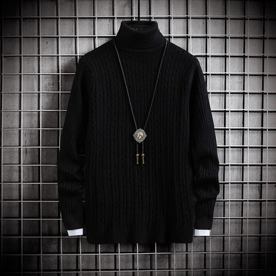 Suéter Cuello Alto Ajustado de Color Sólido para Invierno - Image 6