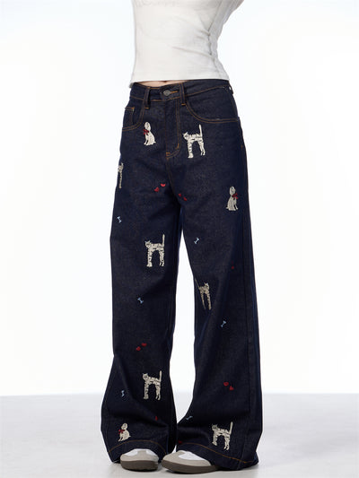 Pantalones Jeans Anchos con Estampado Animal Print - Loose Fit Casual para Mujer - Image 17