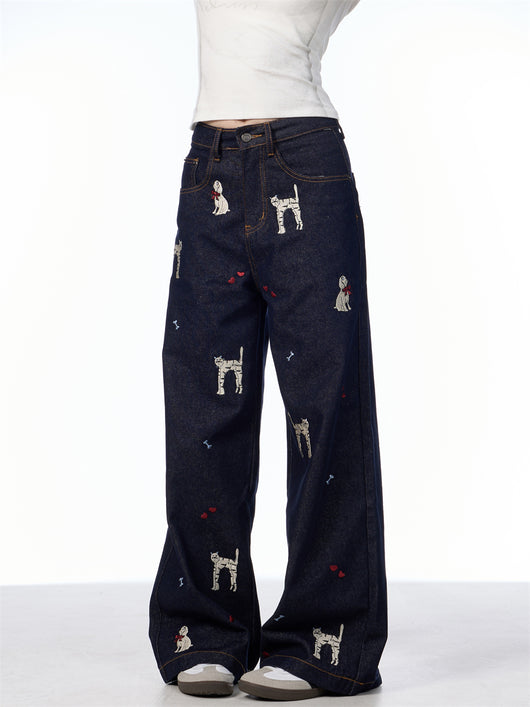 Pantalones Jeans Anchos con Estampado Animal Print - Loose Fit Casual para Mujer - Image 17
