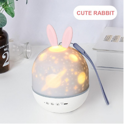 Lámpara Proyectora LED Conejo Adorable con Carga USB y Rotación - Image 10