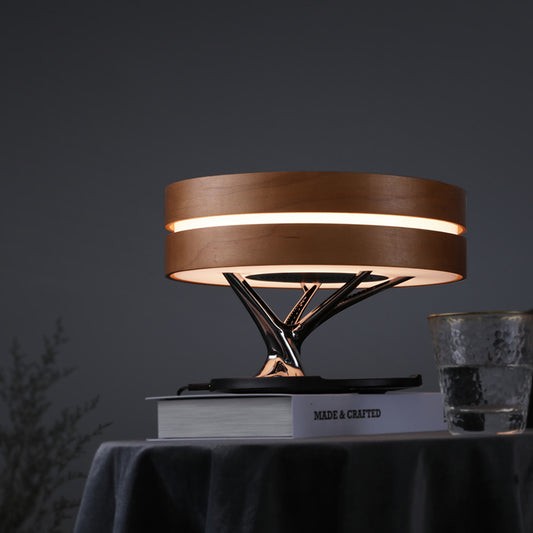 Lámpara Inteligente Bluetooth con Cargador Inalámbrico y Luz LED Circular