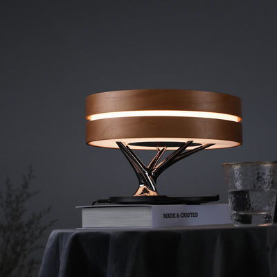 Lámpara Inteligente Bluetooth con Cargador Inalámbrico y Luz LED Circular