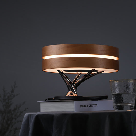 Lámpara Inteligente Bluetooth con Cargador Inalámbrico y Luz LED Circular